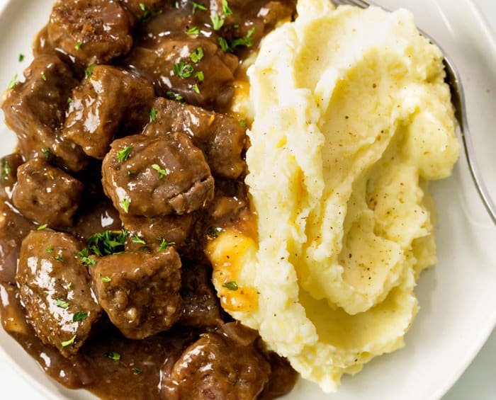 Beef Tips & Mashed Potatoes
