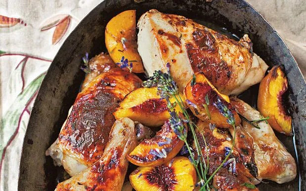 Bourbon Peach Glazed Chicken