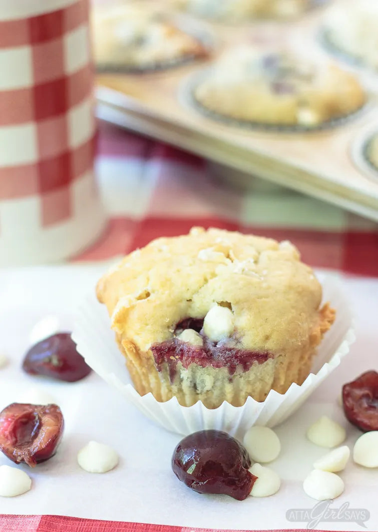 White Chocolate Cherry Muffin