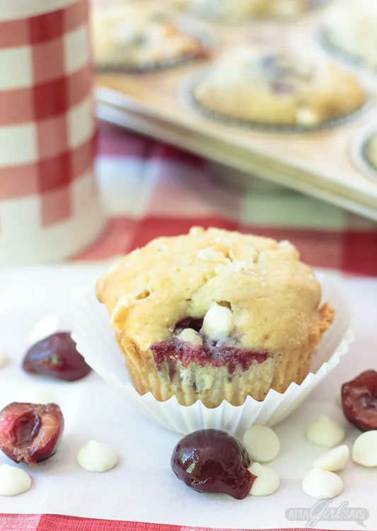 White Chocolate Cherry Muffin